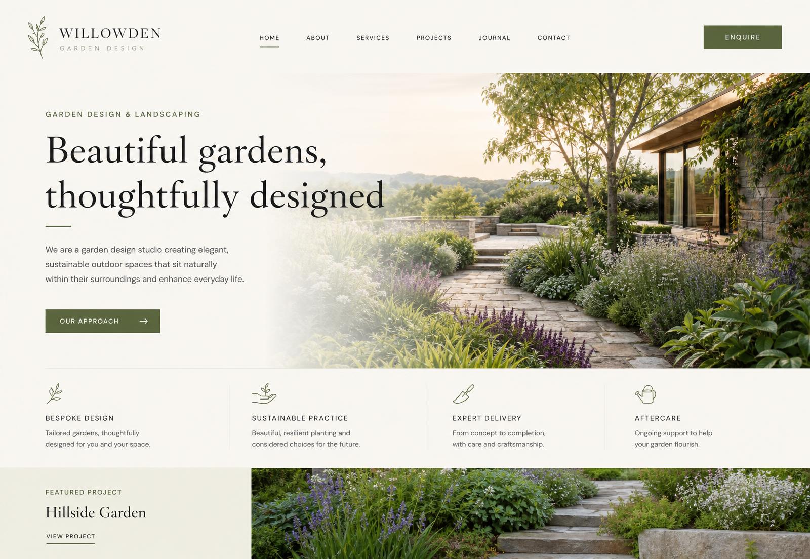 Willowden Garden Design website concept