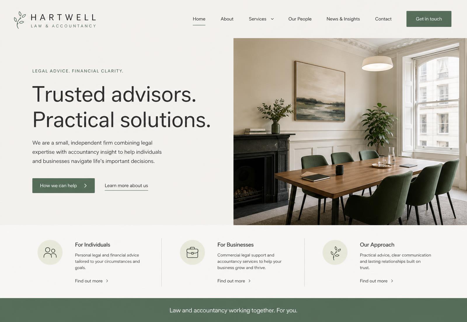 Hartwell Law & Accountancy website concept